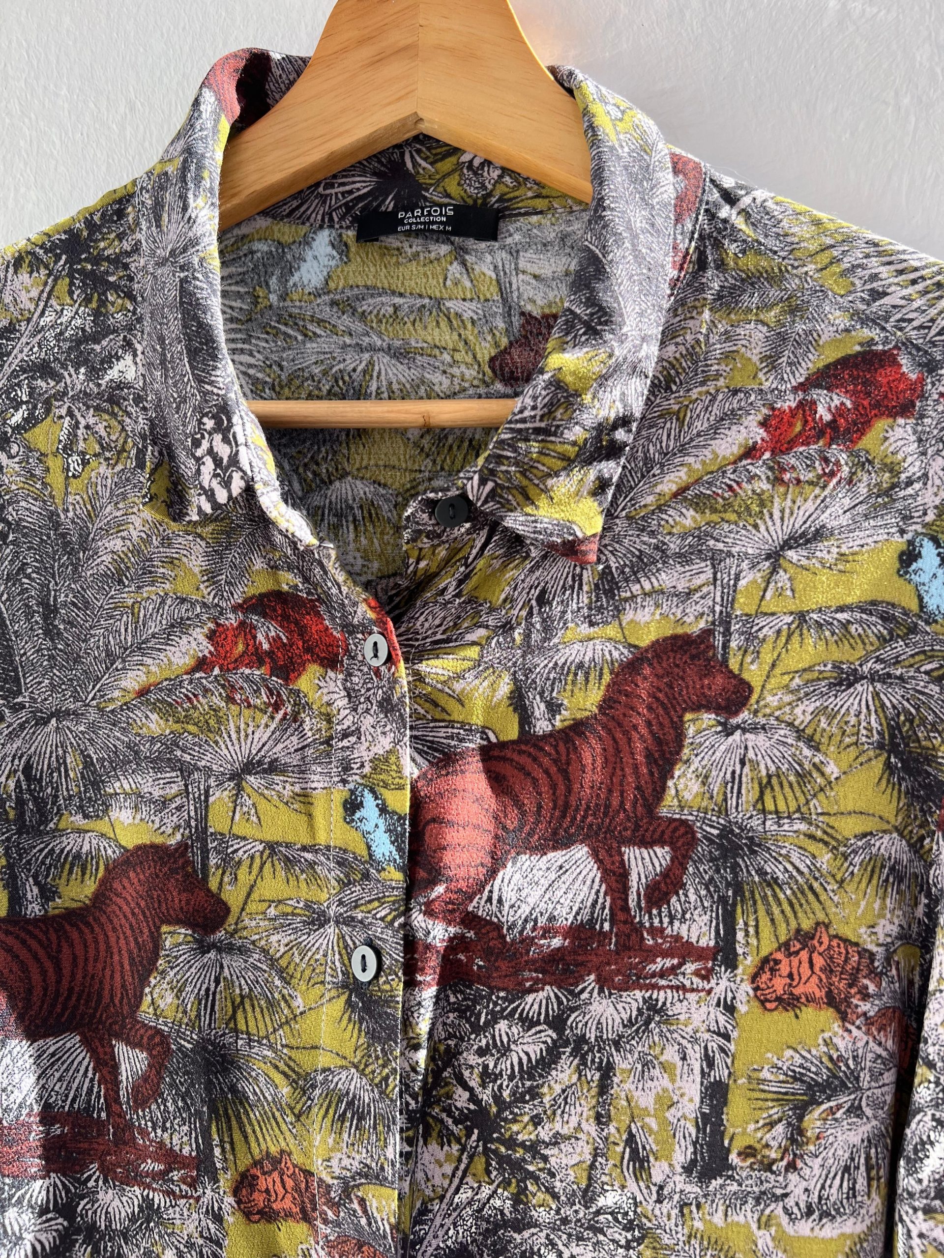 PARFOIS. Vestido camisero estampado TU(m) - Imagen 4