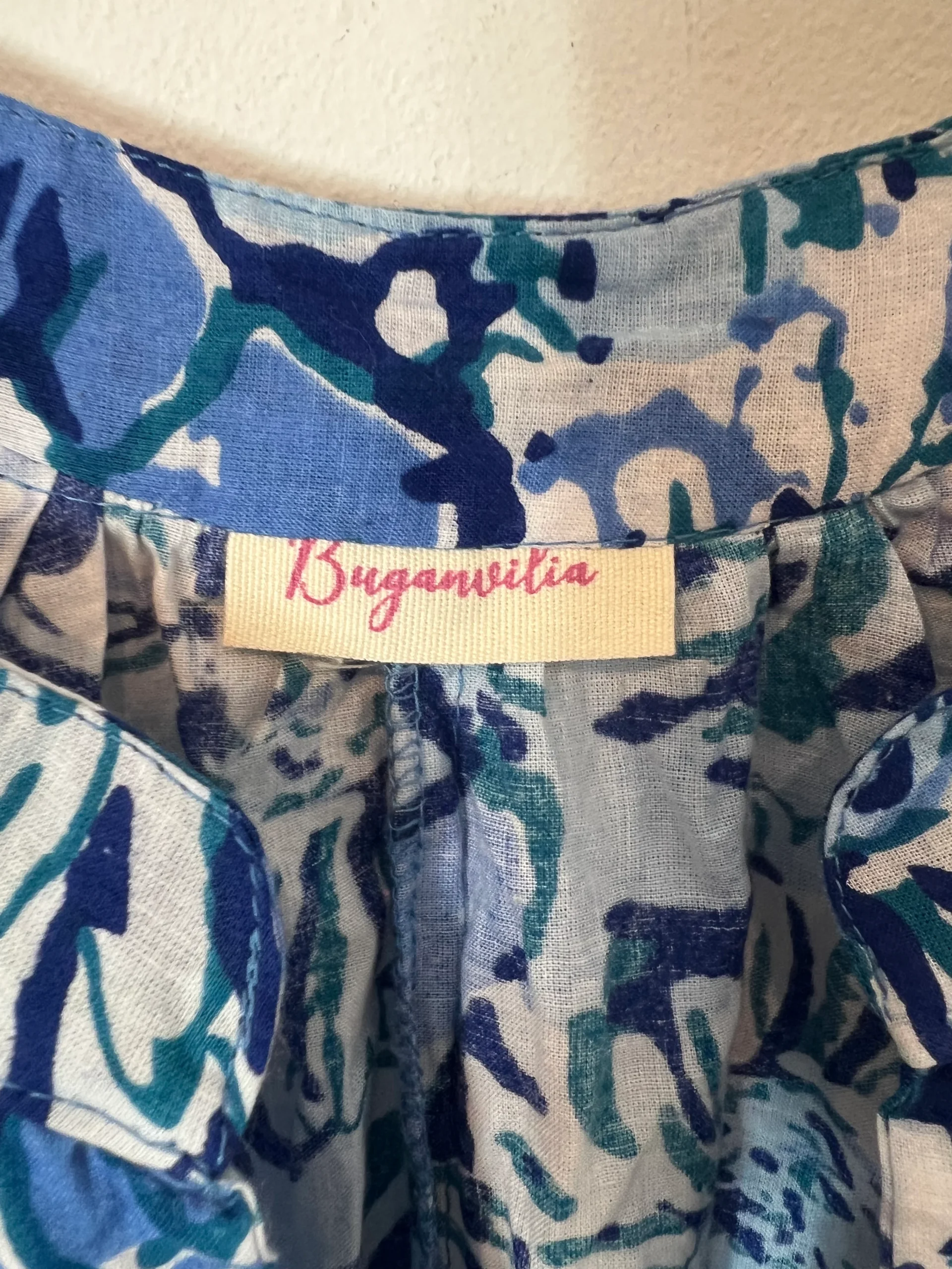 BUGANVILIA. Vestido flores azules y blancas T.XL - Imagen 3
