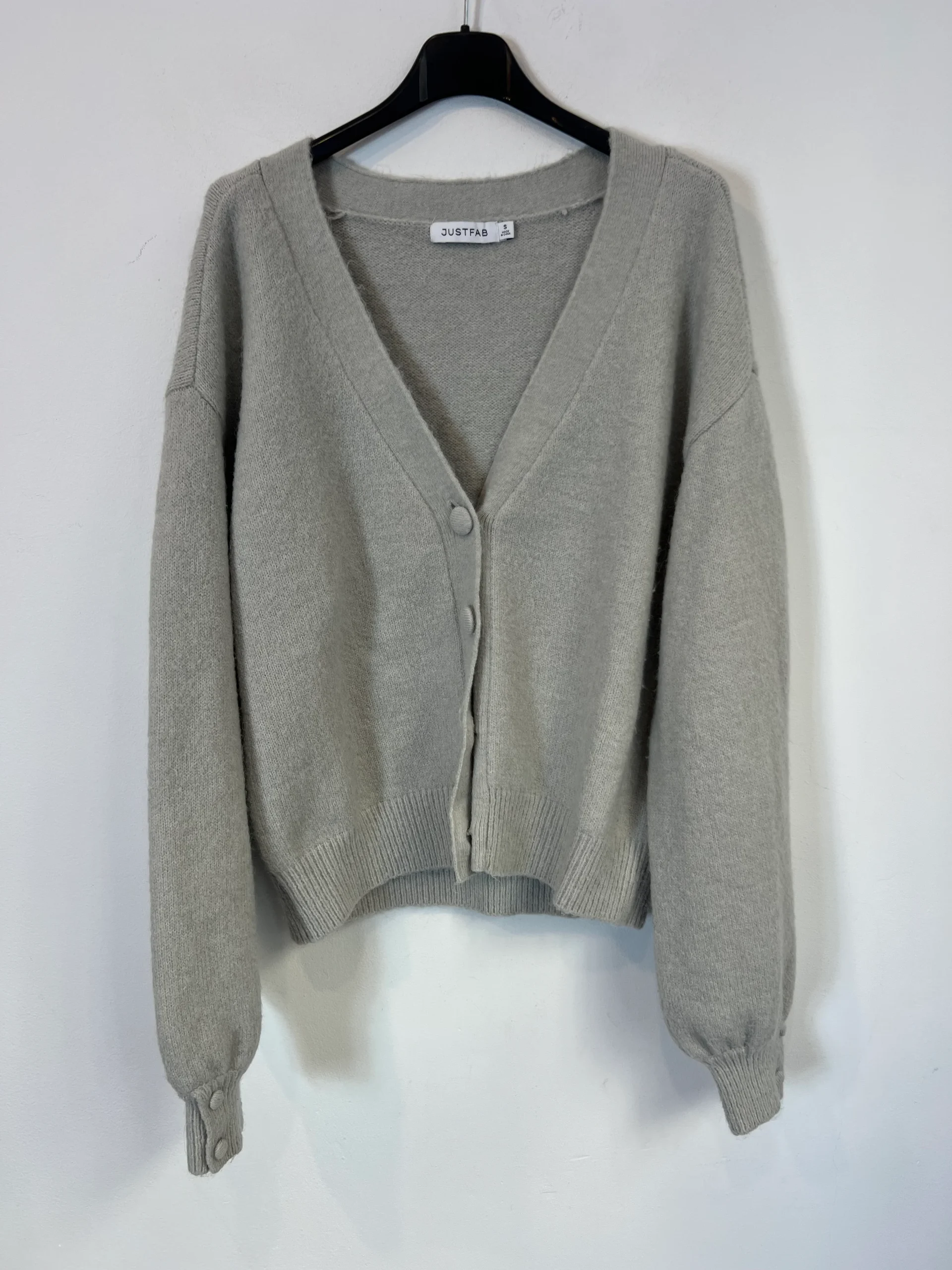 JUSTFAB. Chaqueta punto gris claro. T S - Imagen 2