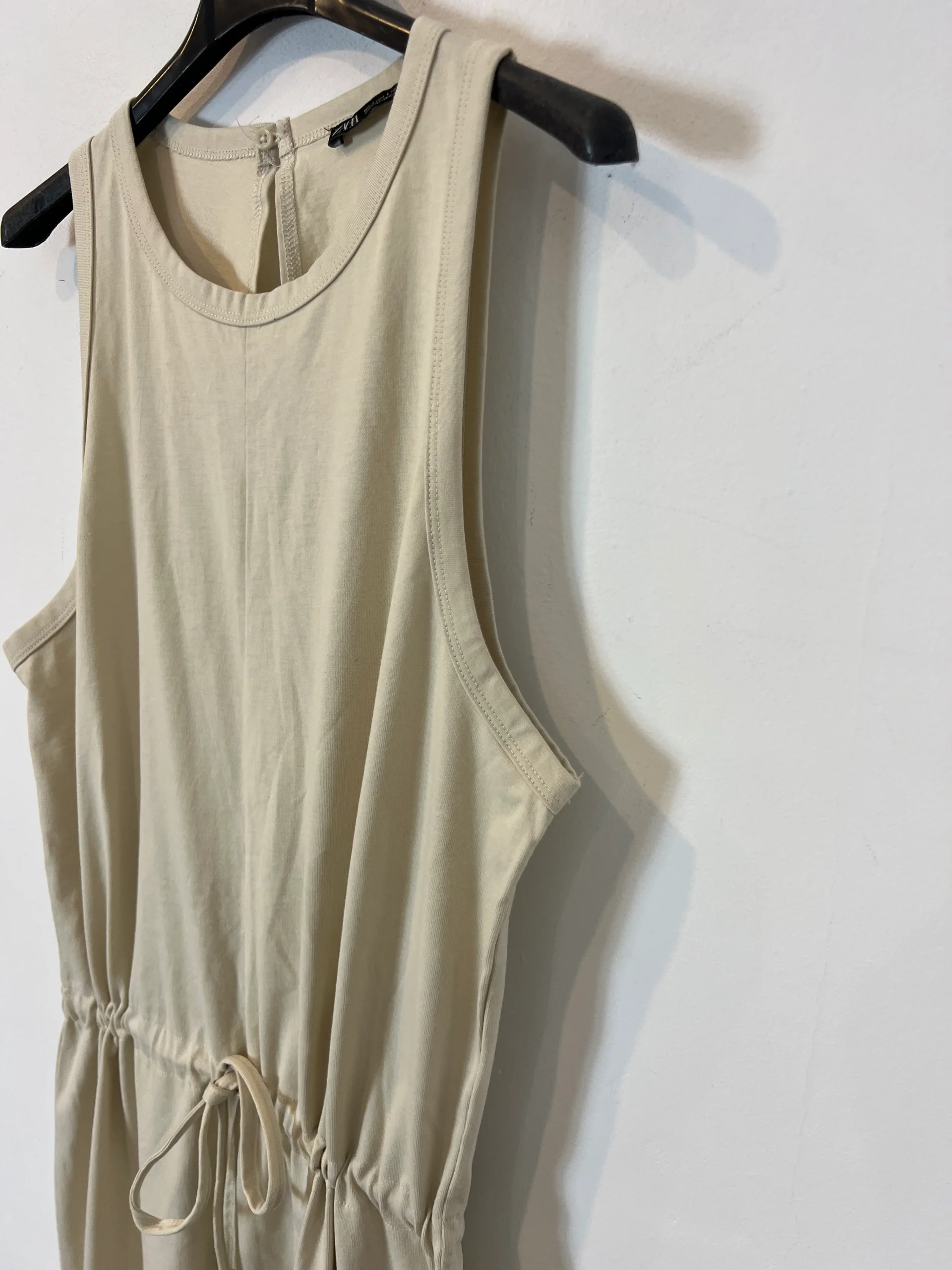 ZARA . Mono largo beige algodón. T L (M) - Imagen 2
