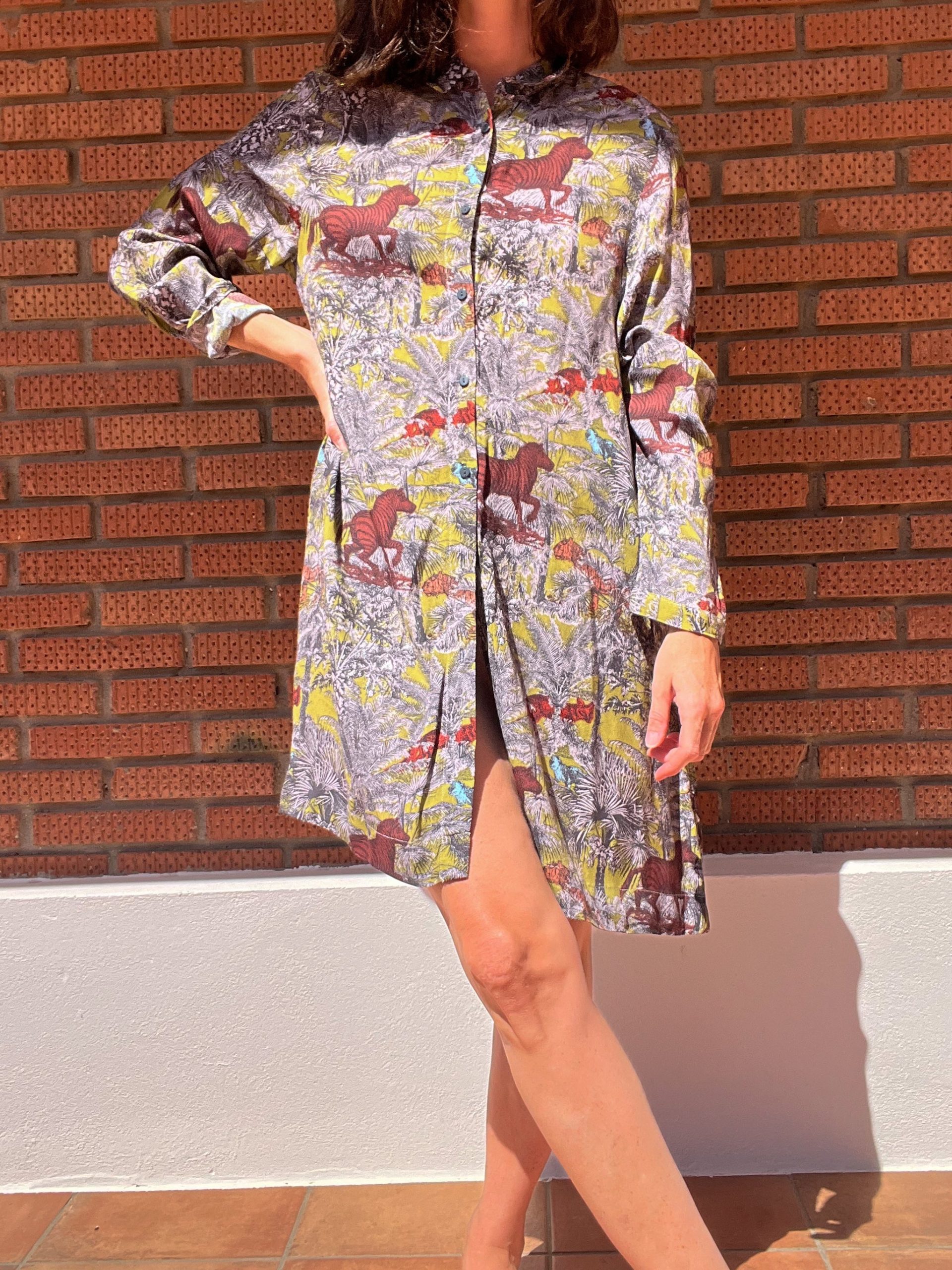 PARFOIS. Vestido camisero estampado TU(m) - Imagen 2