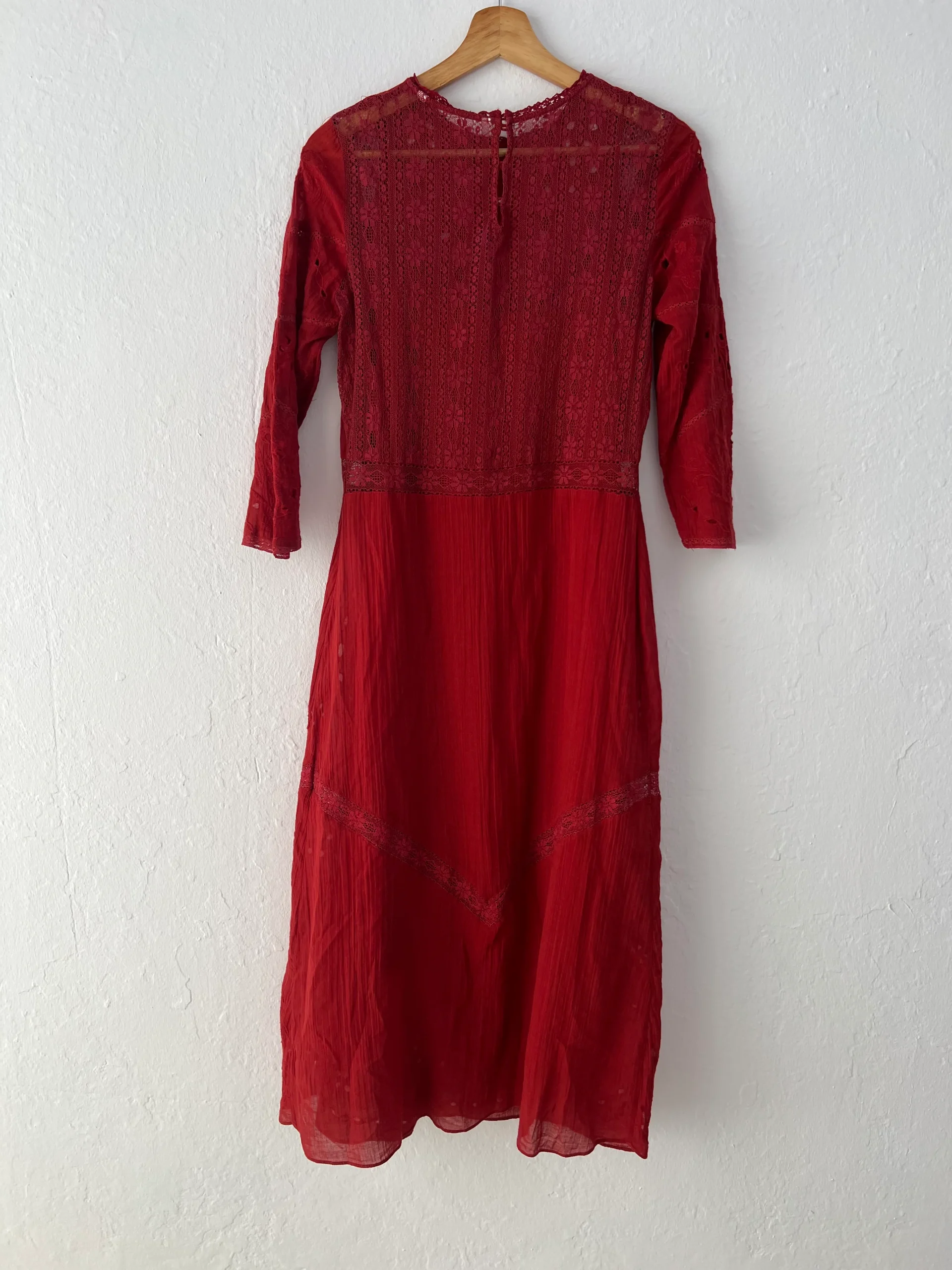 OTRAS. Vestido burdeos oscuro bordado TU(S) - Imagen 5