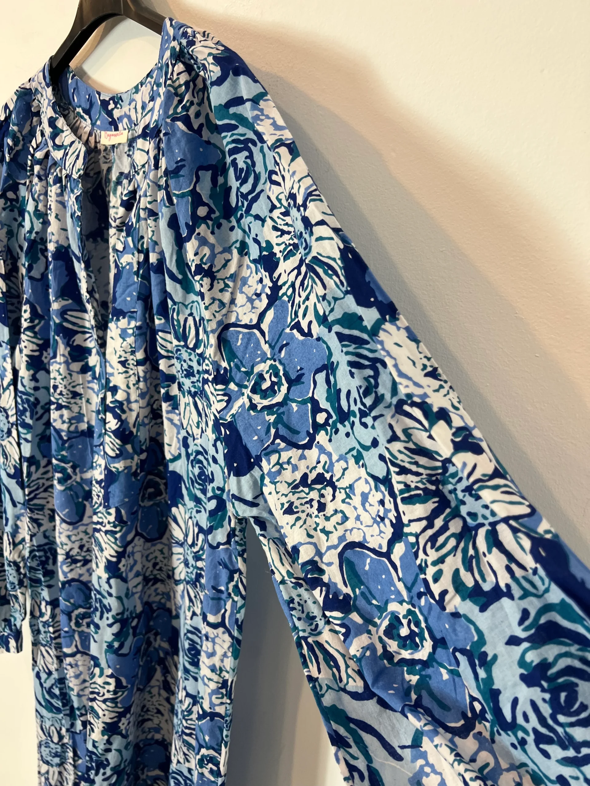 BUGANVILIA. Vestido flores azules y blancas T.XL - Imagen 2