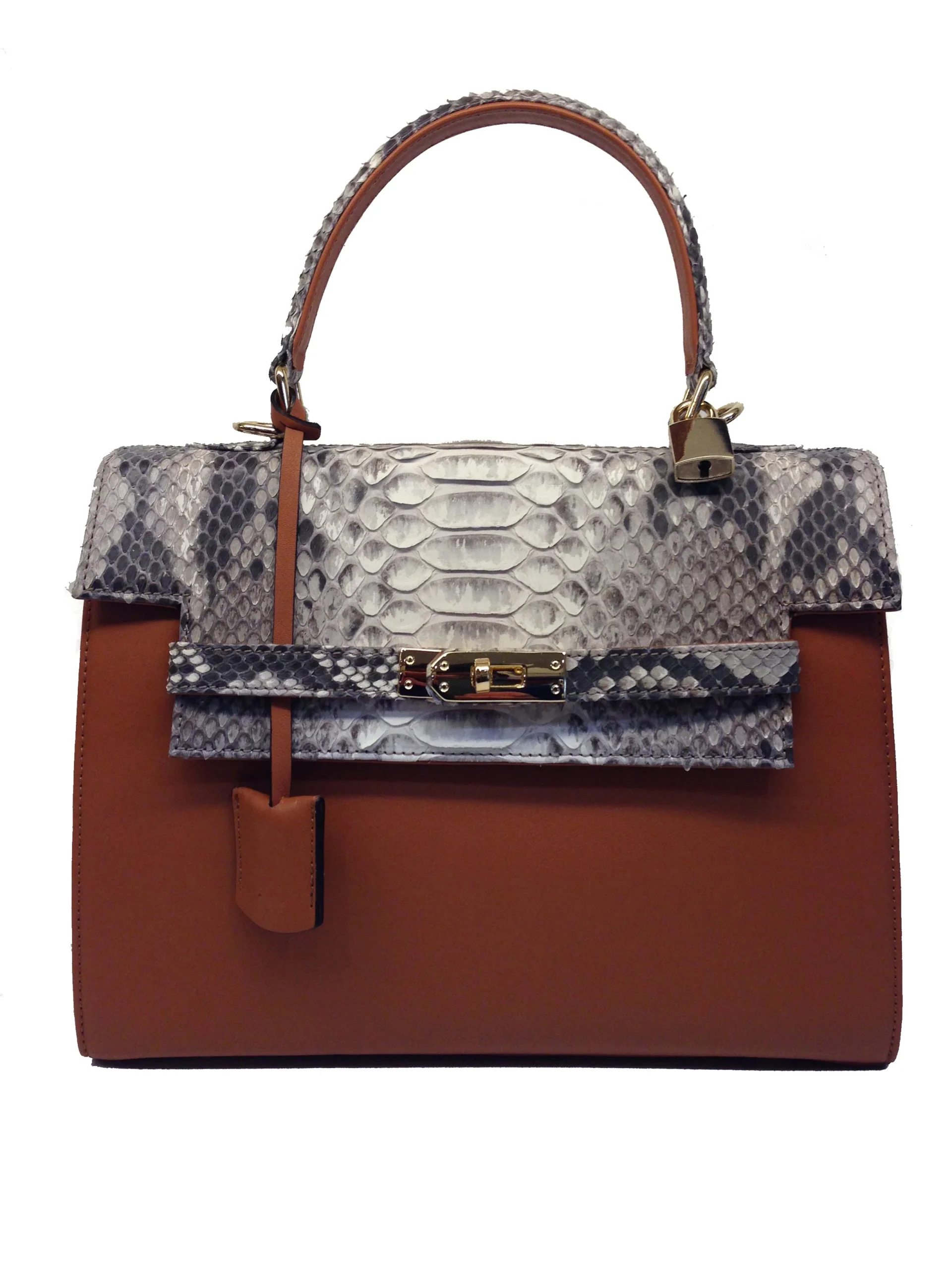 Bolso Luna Big Pitón Natural Piel Cuero